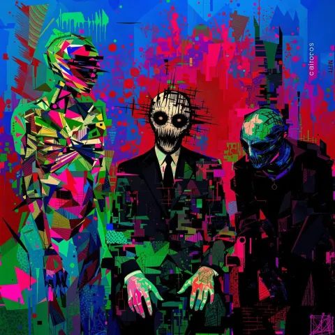 Abstract Figures Digital Glitch