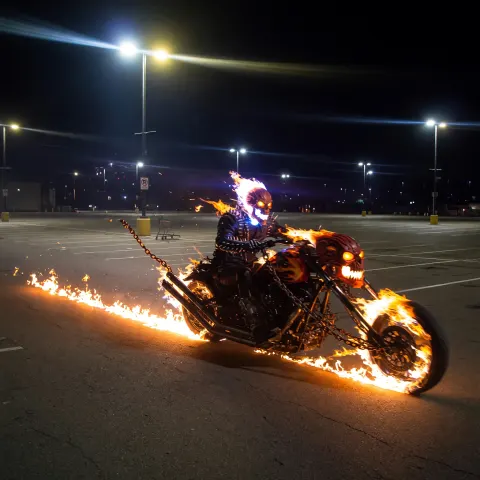 Ghost Rider Motorcycle Night