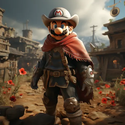 Mario Cowboy Red Dead