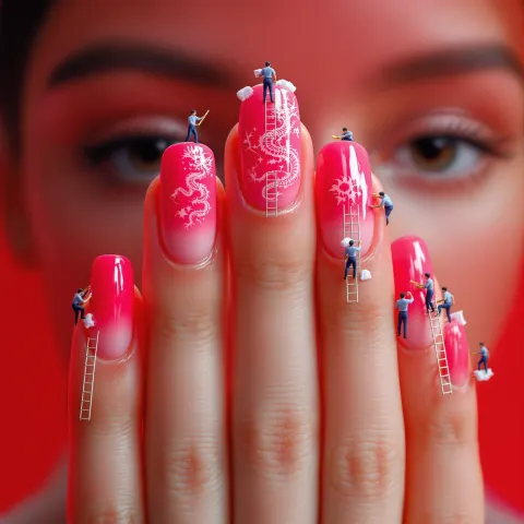 Fingernail Ombre Dragon Paint