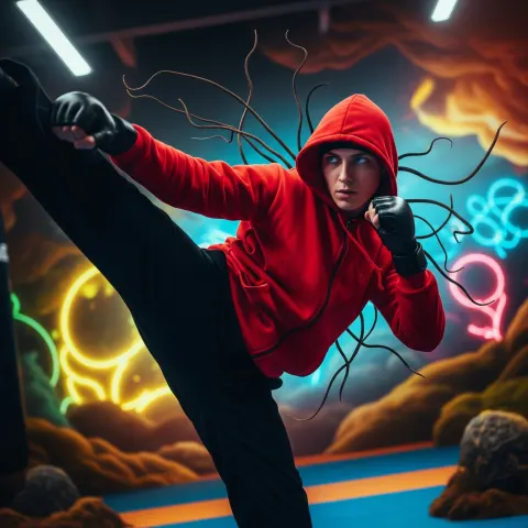 Martial Artist Red Hoodie
