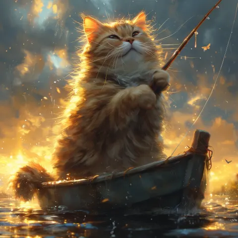 cat fishing