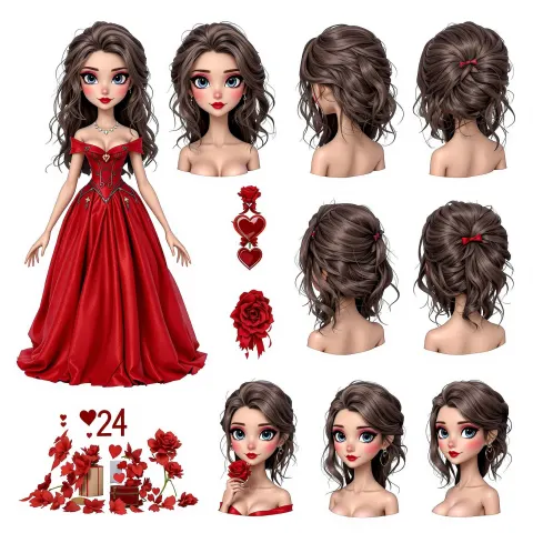 Girl Character Sheet Gown