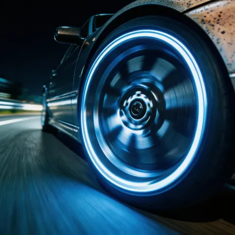 Racing Car Wheel Close Up
