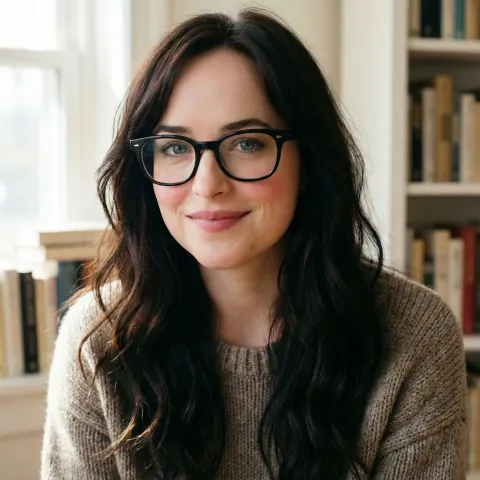 Woman Nerd Glasses Portrait