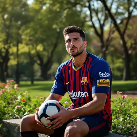 Football Player Park Portrait