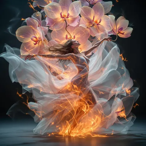 Dancer Triple Exposure Flame
