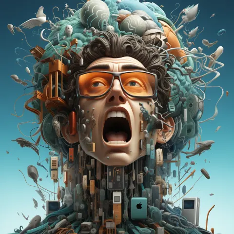 Man Brain Technology Fusion