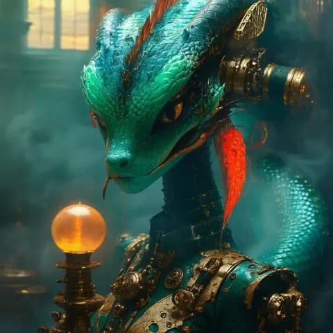 Jinx as a Steampunk Underwater Naga