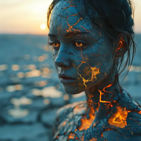 Human Bio Illuminated Desert