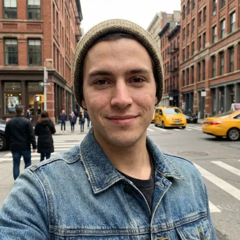 Young Man Urban Street Selfie