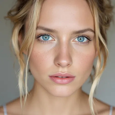 Woman Blue Eyes Freckles