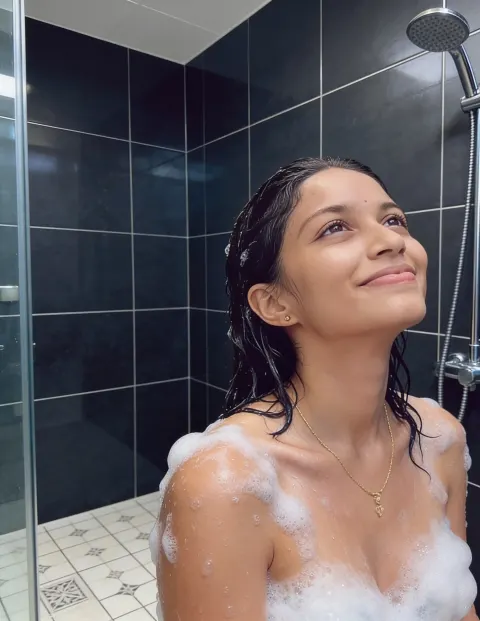 Woman Shower Portrait