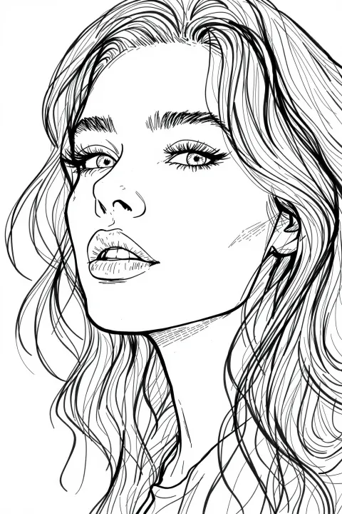 Woman Clean Line Art