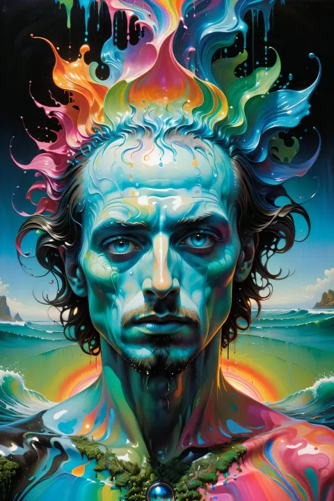 Psychedelic Bioluminescent Surreal Portrait