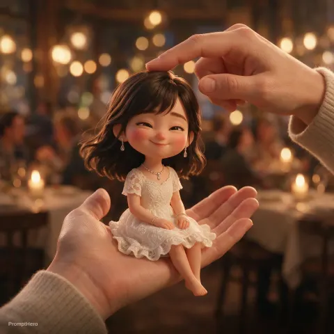 Chibi Figurine Touch Hand Animation