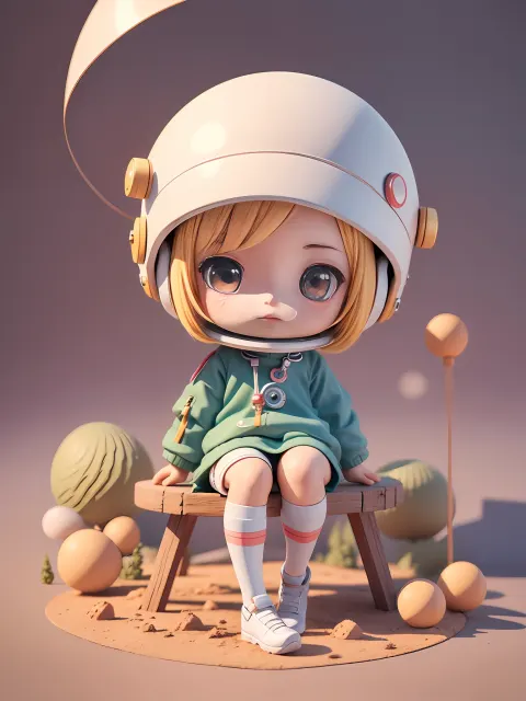 Cute Astronaut Explorer Girl