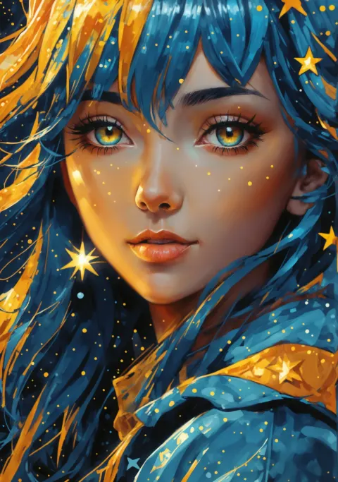 Blue Hair Girl Illustration