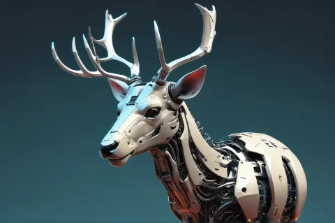 Cyborg Deer Head