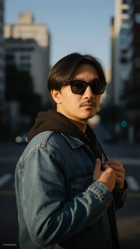 Asian Man Sunglasses Portrait
