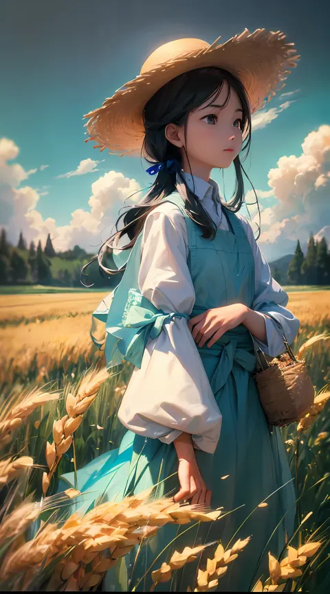 Farmer Standing Wheat Field