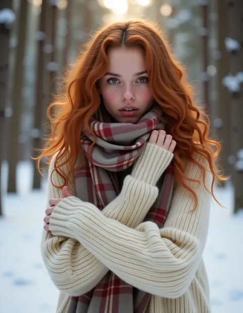 Woman Winter Forest Sweater