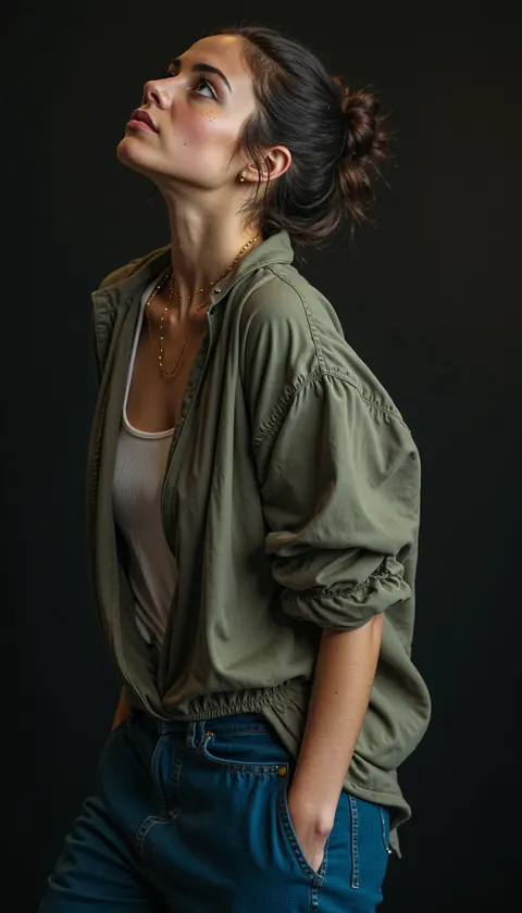Woman Contemplative Minimal Portrait