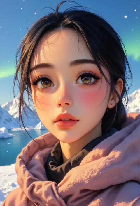 Festival Girl Arctic Northern Lights