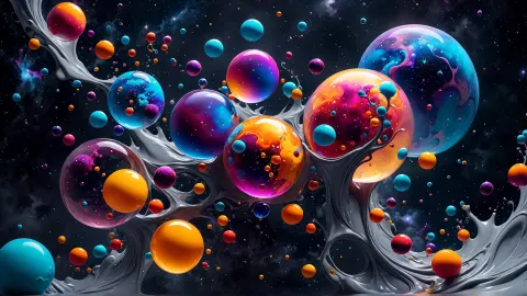 Nebula Splatter Abstract Art