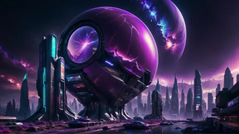 Sci Fi Neon Landscape