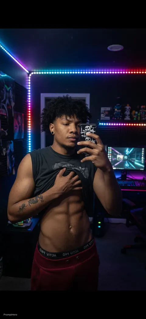 Gaming Setup Mirror Selfie