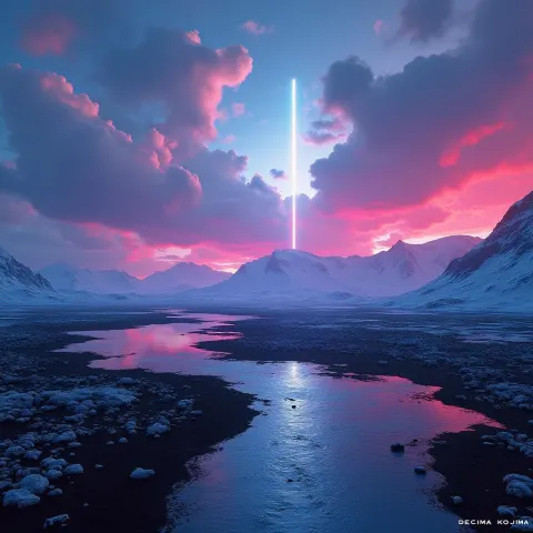 Neonpunk Iceland With Sleek Cybernetic Landscapes