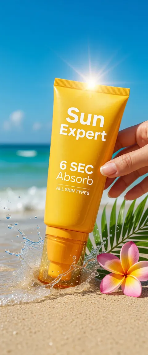 Sunscreen Tube Beach Tropical Product
