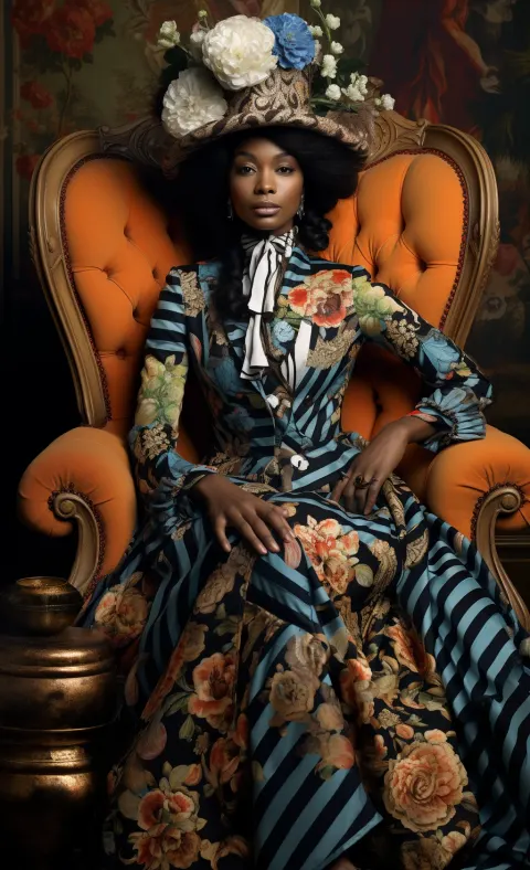 Sitting in an armchair