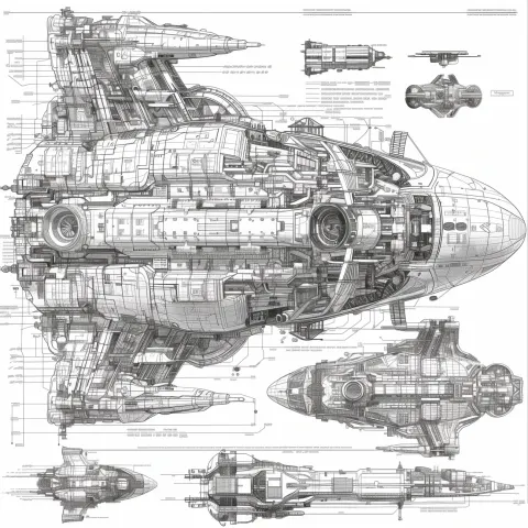 Spaceship Blueprint Schematic