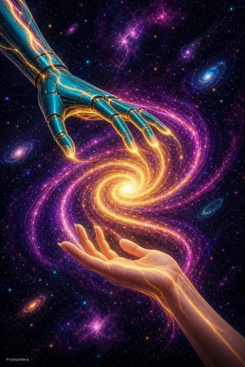 Hands Light Spiral Connection