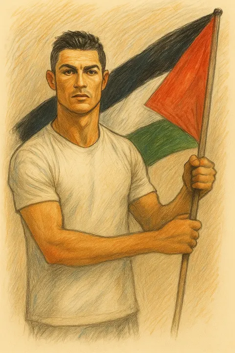 Cristiano Ronaldo Palestine Flag