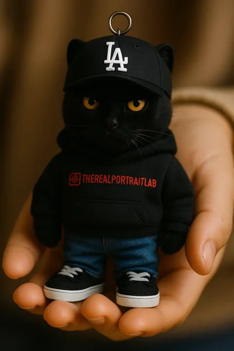 Black Cat Streetwear Keychain