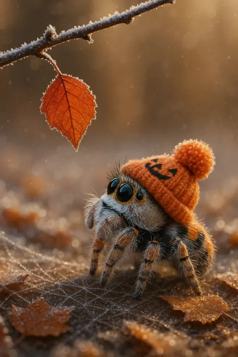 Spider Hat Autumn Leaf