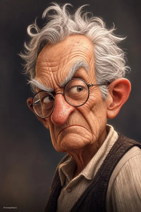 Old Man Caricature Character