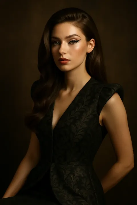 Woman Portrait Hair Waves