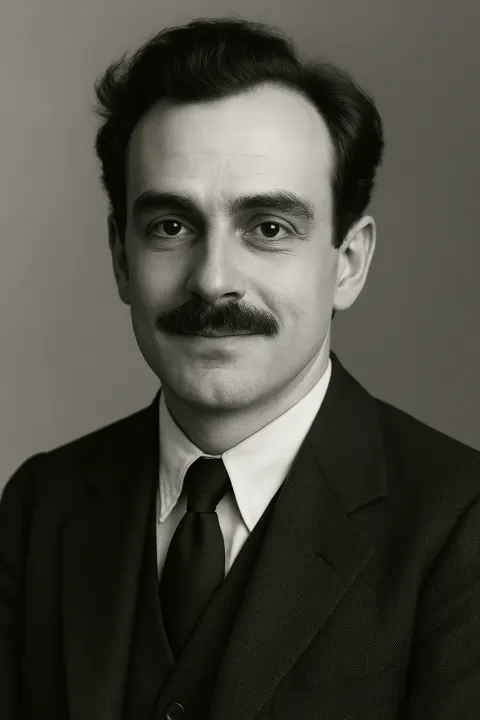 Mustachioed Man Vintage Studio Portrait