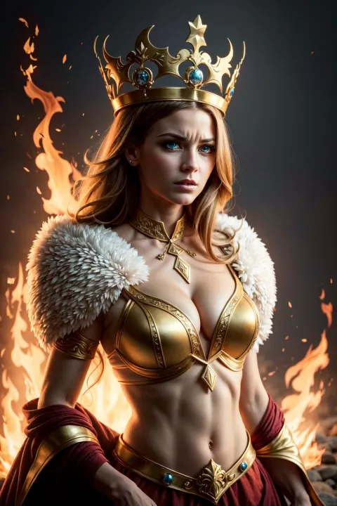 Queen Fire Crown Flames