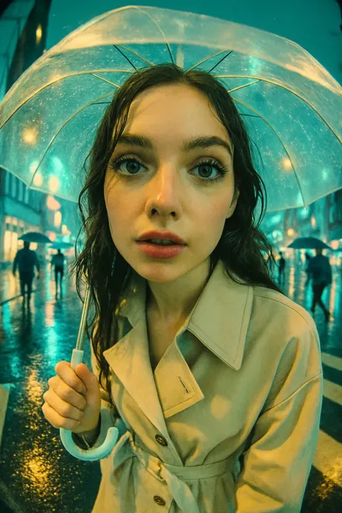 Woman Rain Coat Urban