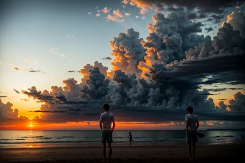 Silhouette Sunset Beach