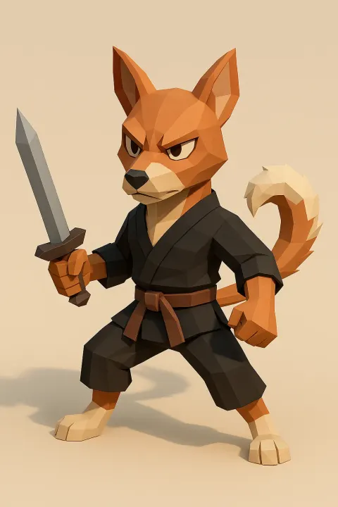 Low-poly Dog Character Design