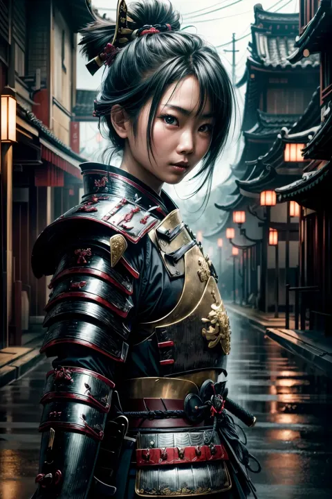 Asian Girl Samurai Armor