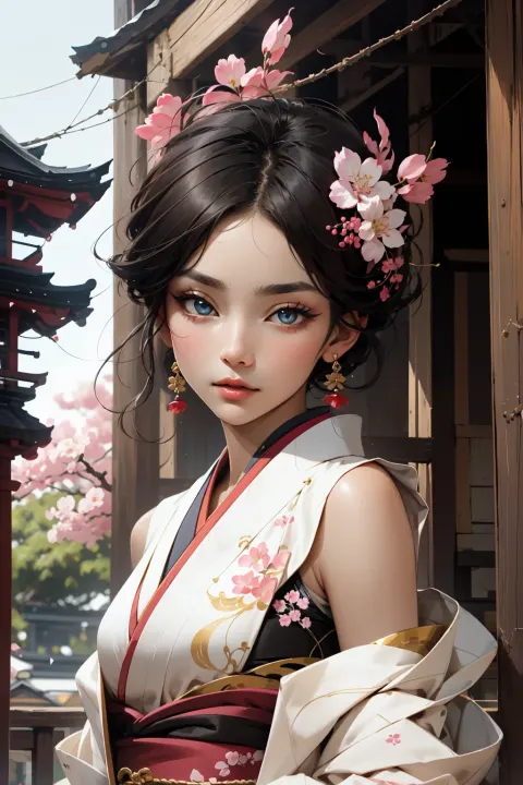 Japanese Woman Cherry Blossoms