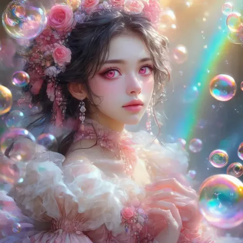 Marisa Kirisame Dreaming in Rainbow Bubbles