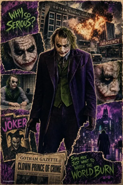 Joker Collage Vintage Poster